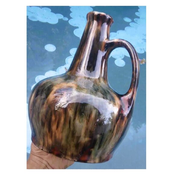 Vintage 1930's Brush McCoy Brown Onyx Glazed Ceramic Music Box Jug